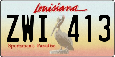 LA license plate ZWI413