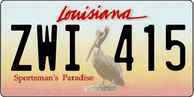 LA license plate ZWI415