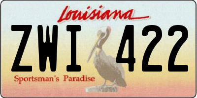 LA license plate ZWI422