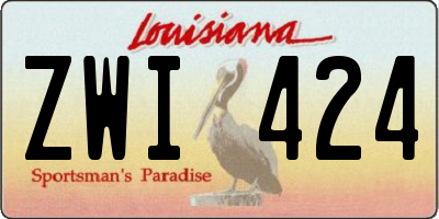 LA license plate ZWI424