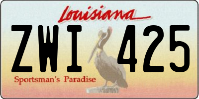 LA license plate ZWI425
