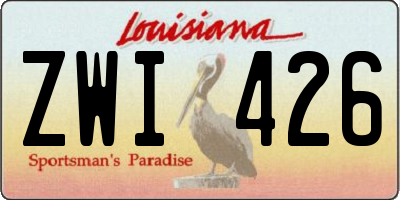 LA license plate ZWI426