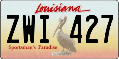 LA license plate ZWI427