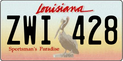 LA license plate ZWI428