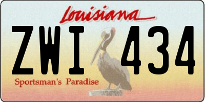 LA license plate ZWI434