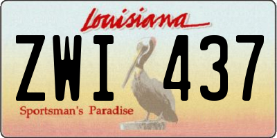 LA license plate ZWI437