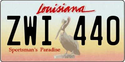 LA license plate ZWI440