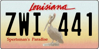 LA license plate ZWI441