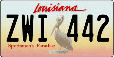 LA license plate ZWI442