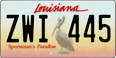 LA license plate ZWI445
