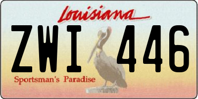 LA license plate ZWI446