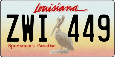 LA license plate ZWI449