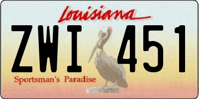 LA license plate ZWI451