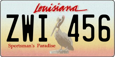 LA license plate ZWI456