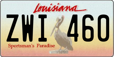 LA license plate ZWI460