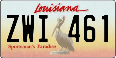 LA license plate ZWI461