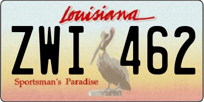 LA license plate ZWI462