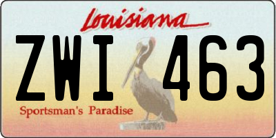 LA license plate ZWI463