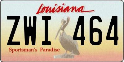 LA license plate ZWI464
