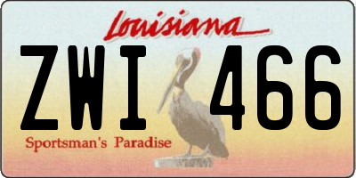 LA license plate ZWI466