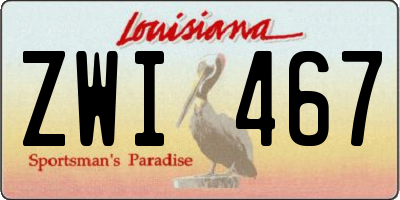 LA license plate ZWI467