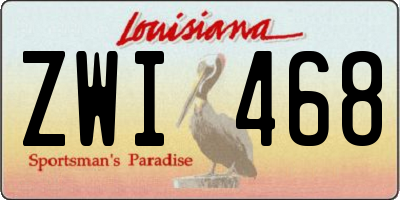LA license plate ZWI468