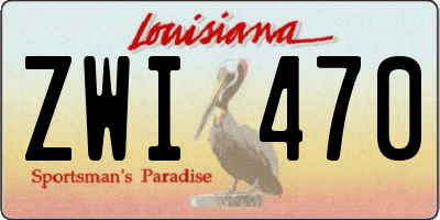 LA license plate ZWI470