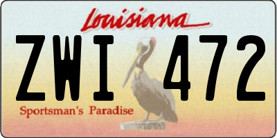 LA license plate ZWI472