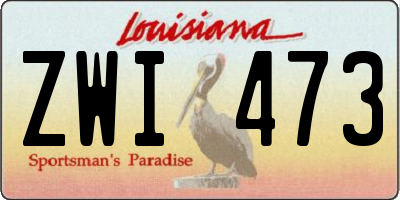 LA license plate ZWI473