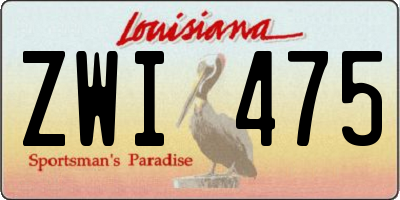 LA license plate ZWI475