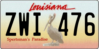 LA license plate ZWI476