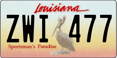 LA license plate ZWI477