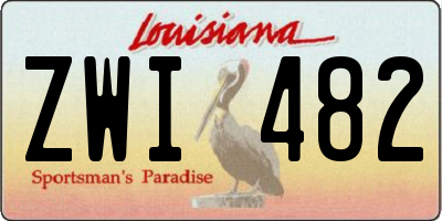 LA license plate ZWI482
