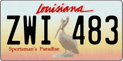 LA license plate ZWI483