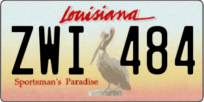 LA license plate ZWI484