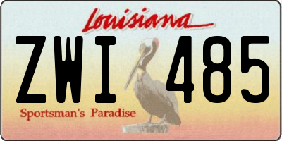 LA license plate ZWI485