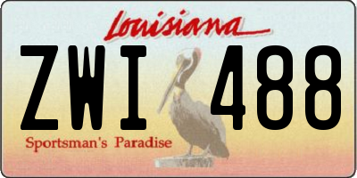 LA license plate ZWI488