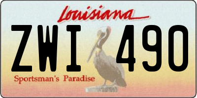 LA license plate ZWI490