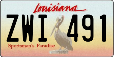 LA license plate ZWI491