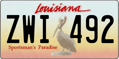 LA license plate ZWI492