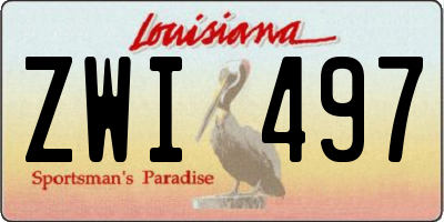 LA license plate ZWI497