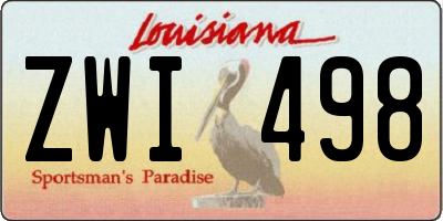 LA license plate ZWI498