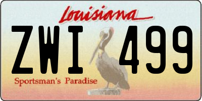 LA license plate ZWI499