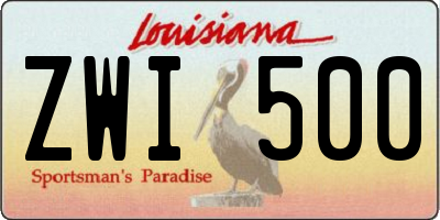 LA license plate ZWI500
