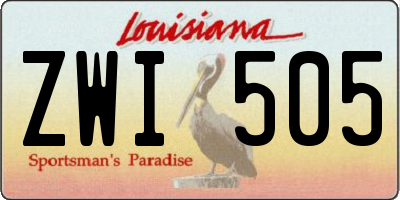 LA license plate ZWI505