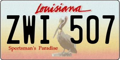 LA license plate ZWI507