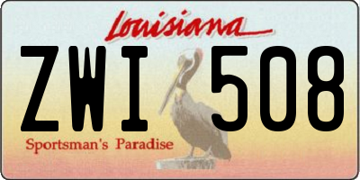 LA license plate ZWI508
