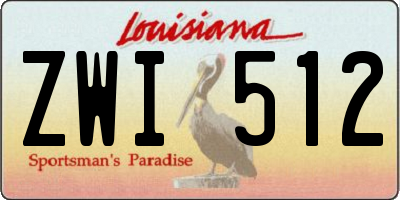 LA license plate ZWI512