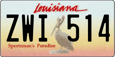 LA license plate ZWI514