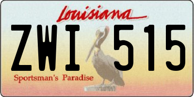 LA license plate ZWI515